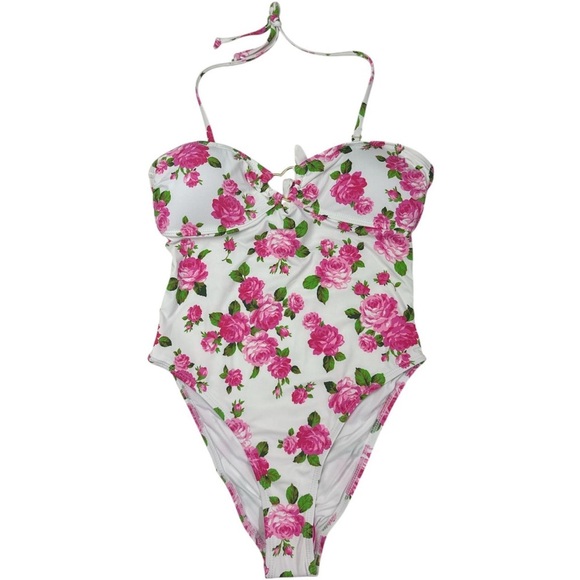 Betsey Johnson Pink Floral One Piece - Picture 1 of 2